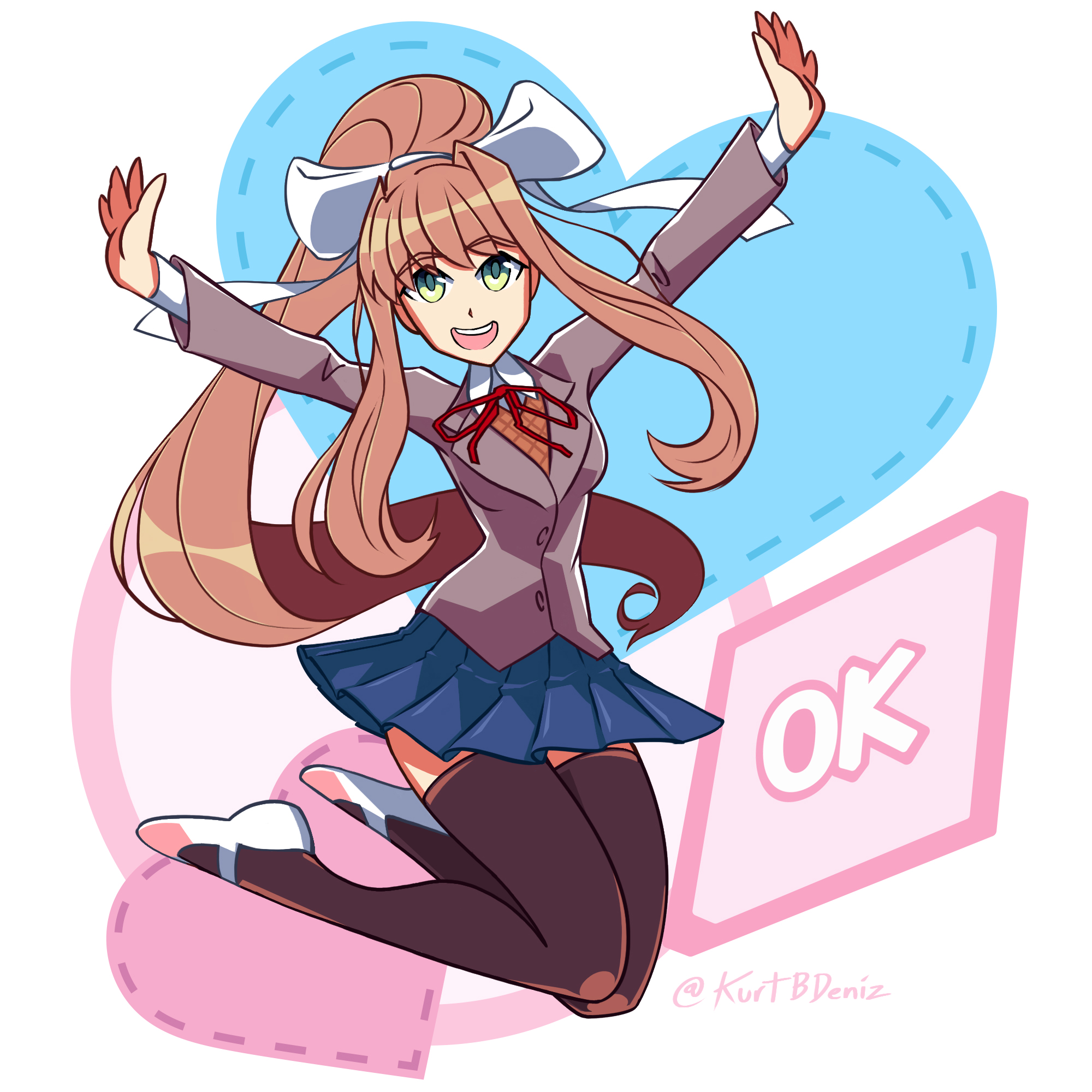 Just Monika, OK - Doki Doki Literature Club<p></p> Adobe Photoshop, Illustrator 