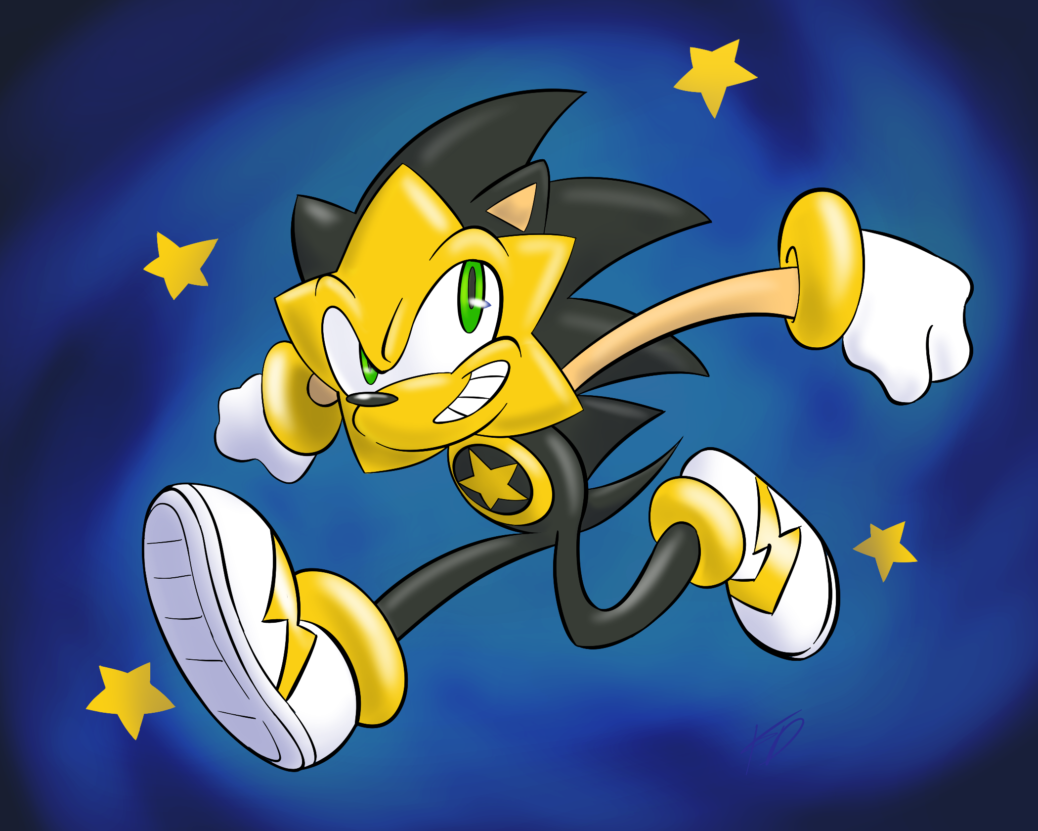 Ristar Sonic - Art Challenge Entry <p></p> Paint Tool SAI, Adobe Photoshop